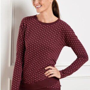 T by Talbots Jacquard Wrap Hem Pullover - Dotted